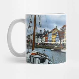 Nhhavn waterfront on a rainy day Mug